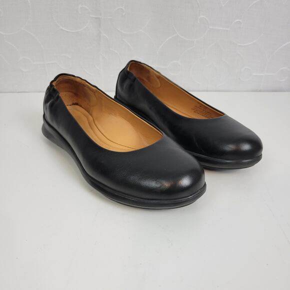 Samuel‎ Hubbard Women's Shoes 6 Black Freedom Dance Leather Round Toe Slip on - Picture 1 of 9